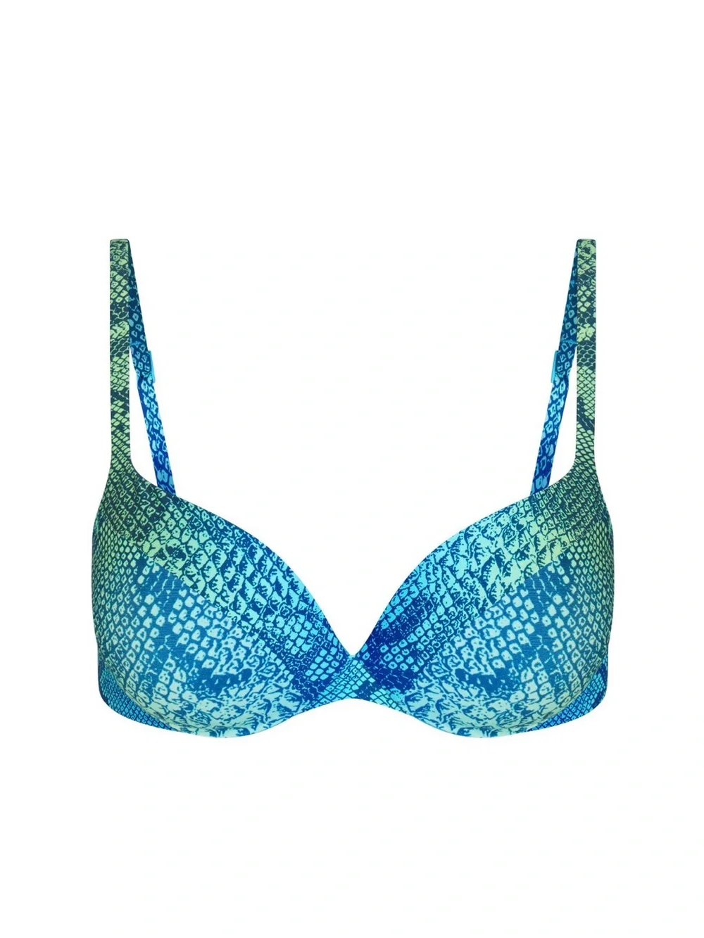 🦋SKIMS Signature Swim Ultimate Push-Up Top | Aqua Ombre Snake | Size 9 | NWT